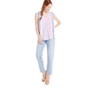 Women's Woven Tank Top Blouse V Neck Time & True . NWT